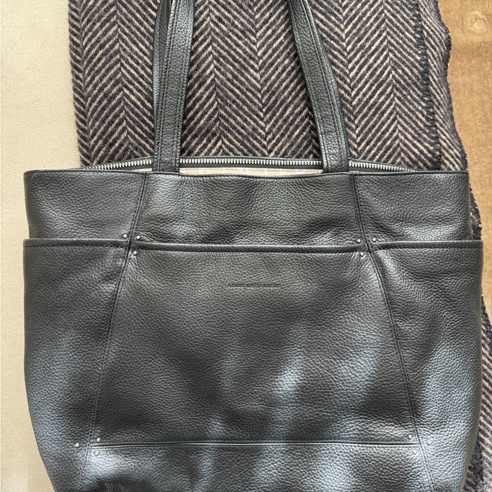 Black Leather Tote Bag